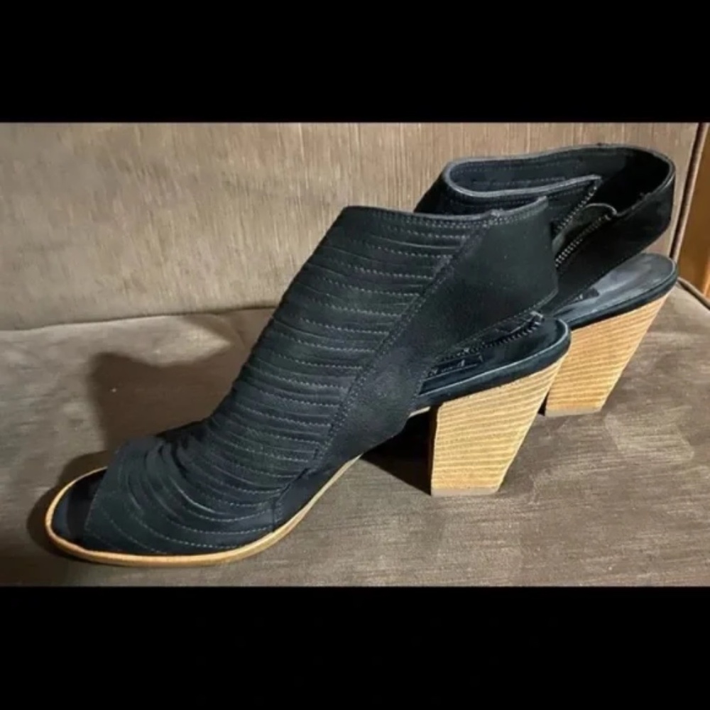 Paul Green Black Cayanne Peep Open Toe Suede Bootie (size 7.5) - RETAIL $375